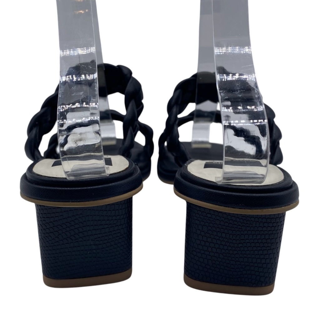 Dolce Vita Womens Shoes Ronin Sandals Sz 6 Black Vegan Leather Braided Heeled - Picture 6 of 12
